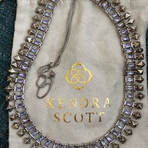 Kendra Scott Lilac Crystal Pyramid Chain Necklace - Silver